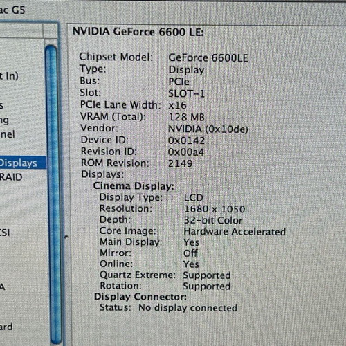 Apple Power Mac G5 a1177 2.0GHz Dual Core Desktop with Apple Cinema Display 20” used
