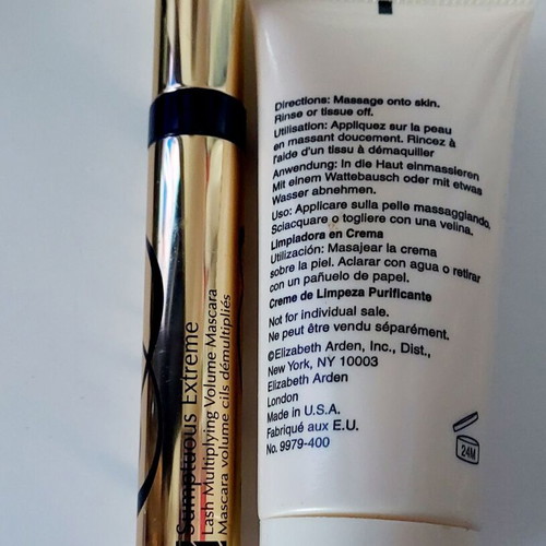 Μάσκαρα Estée Lauder μεταχειρισμένη με δώρο κρέμα καθαρισμού Elizabeth Arden καινούργια 50ml