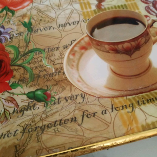 Plastic tray used with slight fading