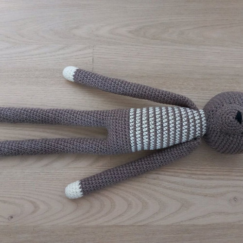 Handmade knitted teddy bear doll 40 cm new, cotton yarn