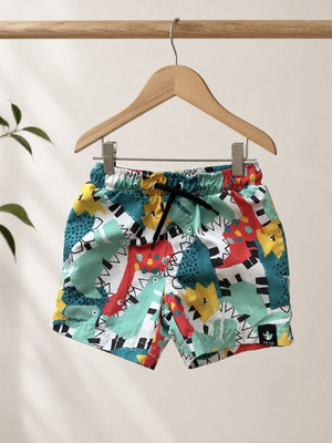 Tuc Tuc swim shorts like new, size 2 years, colorful dinosaur print
