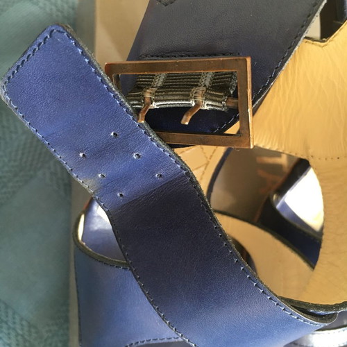 Alberta Ferretti evening sandals used, blue, size 38