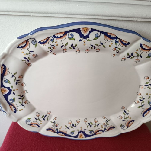 French faience soup tureen with platter and lid, like new
