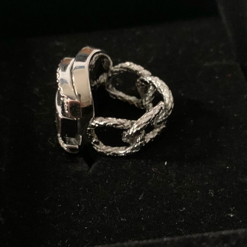 Just Cavalli silver ring with Swarovski stones like new size 16.5
