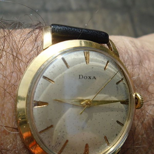 Doxa winding watch used, men's, white