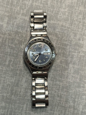 Swatch Irony Big 35mm γυναικείο ρολόι μεταχειρισμένο, τιρκουάζ και ασημί