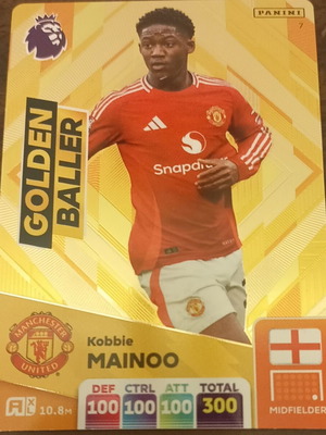 Panini Premier League 2025 Golden Baller No7 Mainoo καινούργιο