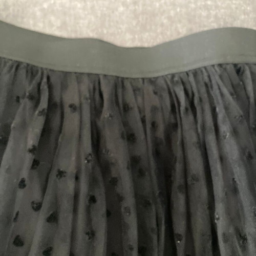 Black Tulle Midi Skirt for Girls New, Heart Pattern