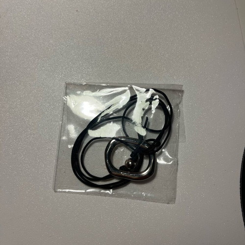 Necklace new silver with black cord
