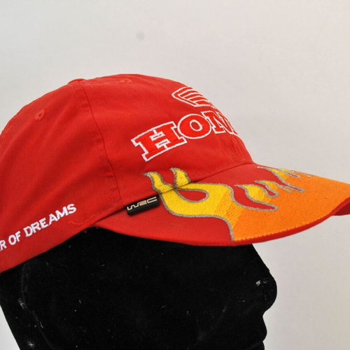 Honda Racing Vintage Cap used, red with embroidered logo and flames