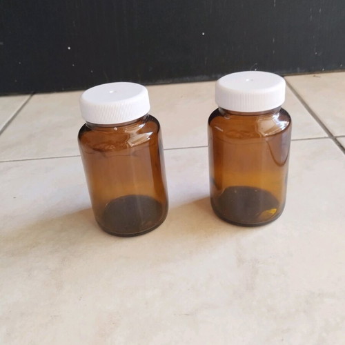 Glass Bottles with Plastic Caps, Like New, Set of 2