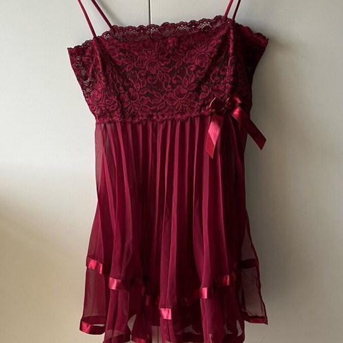 NBB see-through nightdress red-bordeaux new M/L