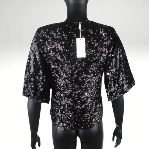 Camilla Pihl Tony sequin black blouse size S new with tag