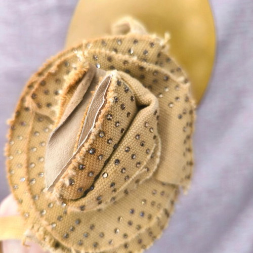 Ei Fiancees flat sandals used, size 41, beige