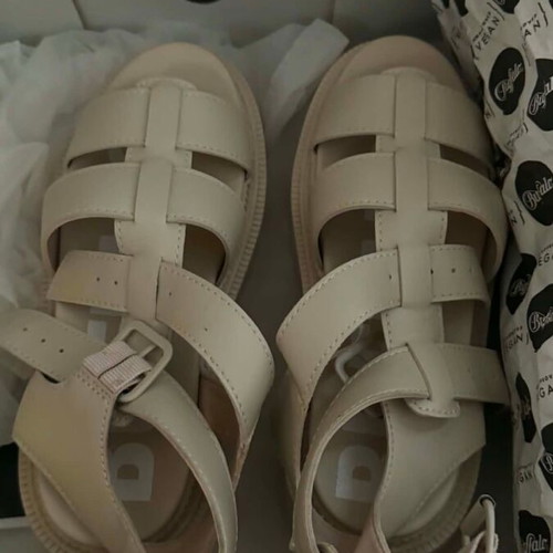 Buffalo Flora Fisher Sandals new, beige, 5.5cm heel, size 36