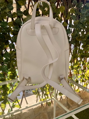 Bag to Bag women's backpack white with red and navy blue details