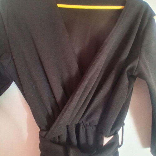 Hyper women's black jumpsuit with white stripes like new