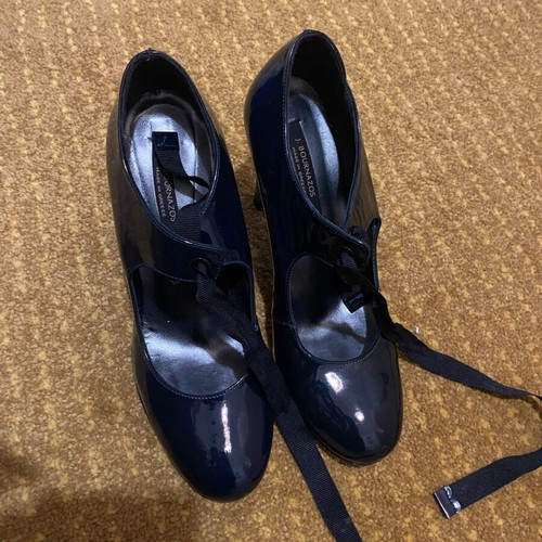 Bournazos leather pumps used, size 38, blue-black