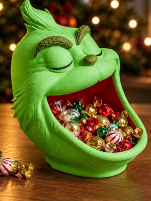 Grinch 3D printed χριστουγεννιάτικη θήκη για καραμέλες