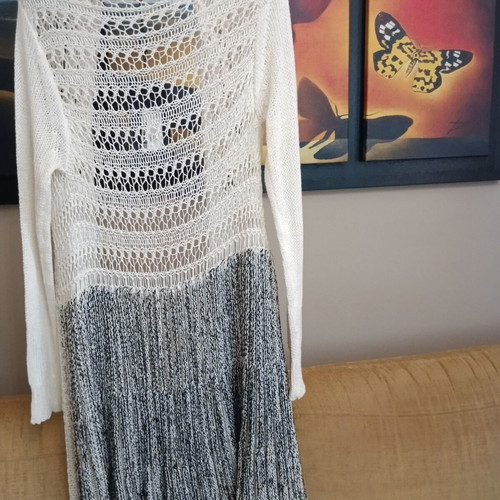 Sarah Chole knitted cardigan, black and white, size L/XL