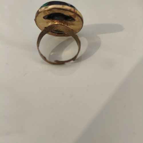 Statement handmade mosaic adjustable ring like new, multicolor