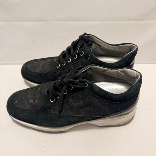 Hogan athletic shoes used, black with glitter, size 40