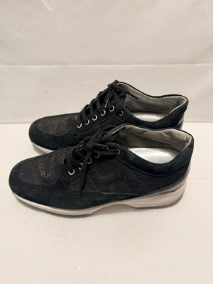 Hogan athletic shoes used, black with glitter, size 40