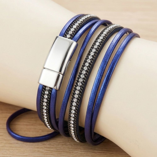 Maestro & Hennessy bracelet with Swarovski stones, purple