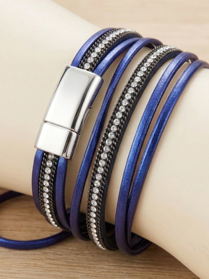 Maestro & Hennessy bracelet with Swarovski stones, purple