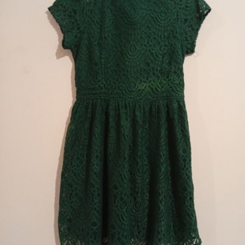 Dress H&M Large 42 green embroidery new