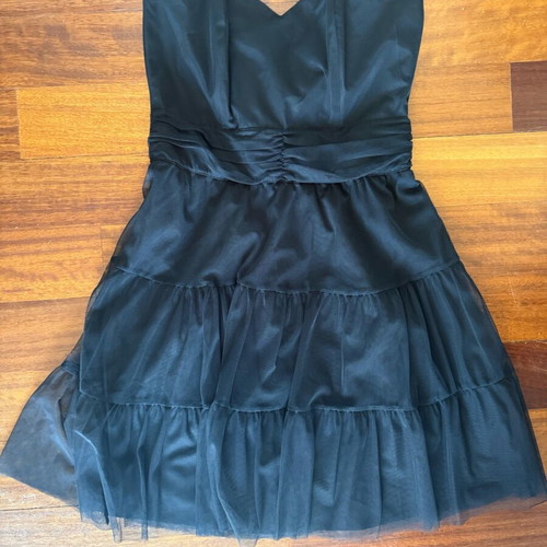Lynne Black Strapless Dress with Tulle Like New