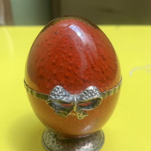 Easter egg silver decorative small size like new