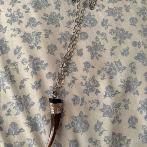 Long necklace with bone silver 925, like new