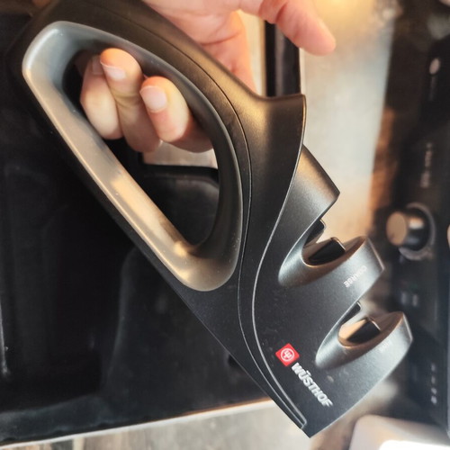 Wüstof cleaver with sharpener set of 2 used