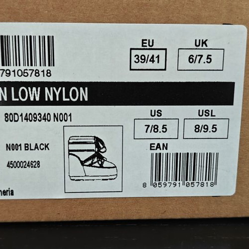 Moon Boot Icon Low Nylon Black Snow Boots New