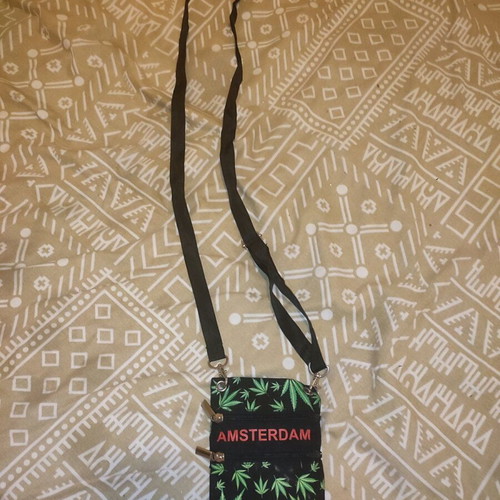 Amsterdam hemp shoulder bag new, black and green