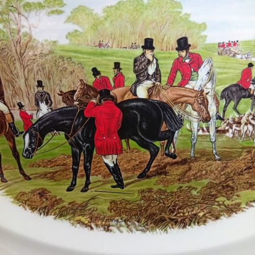 Royal Kent Bone China England oval serving platter with traditional English fox hunt design