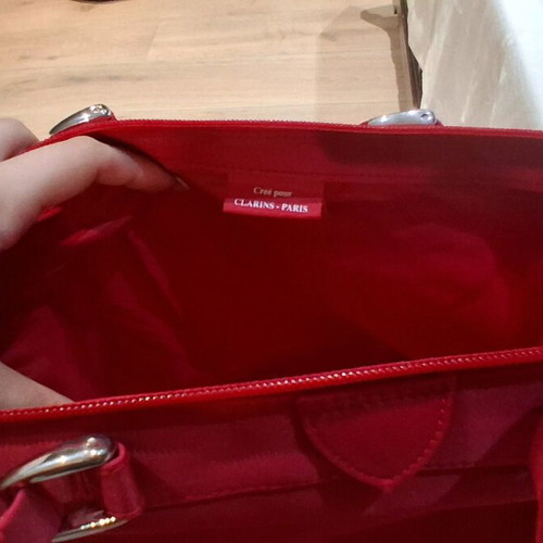 Clarins shoulder bag red like new