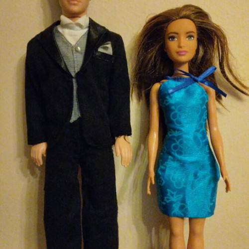 Ken and Barbie dolls used, vintage, together