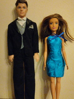 Ken and Barbie dolls used, vintage, together