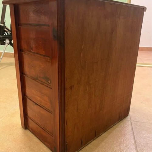 Nightstand solid wood with three drawers like new, dark brown