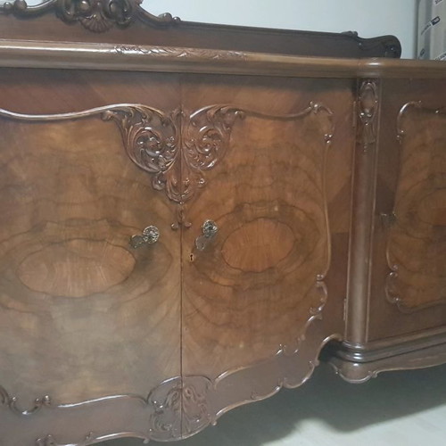Handmade buffet used, solid walnut wood
