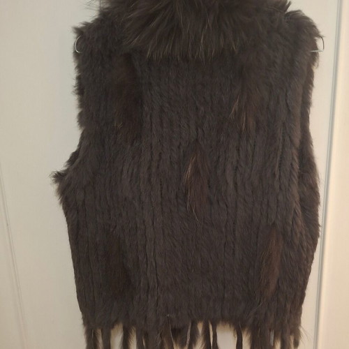 Fur vest brown new small medium made of natural fur
