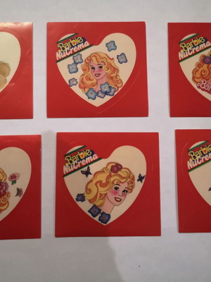 Barbie stickers used, pack of 6 pieces