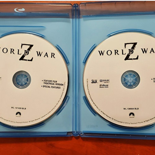 World War Z Blu-Ray 3D & 2D like new with Greek subtitles