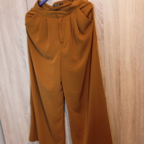 Stradivarius wide-leg pants, orange, size M