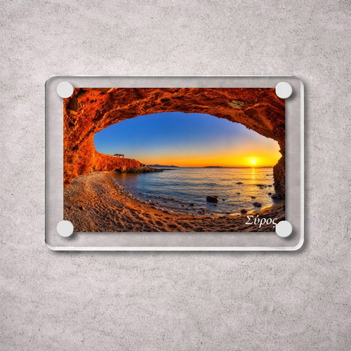 Acrylic fridge magnet 6x9cm – Syros, Greek Summer collection