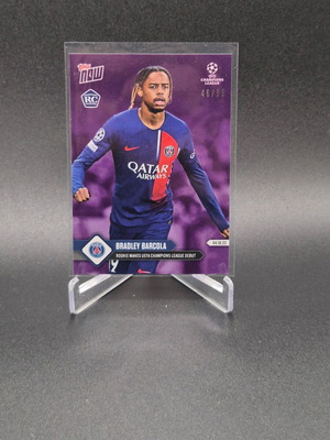 2023-24 Topps Now UCL PSG Bradley Barcola Rookie RC Purple used