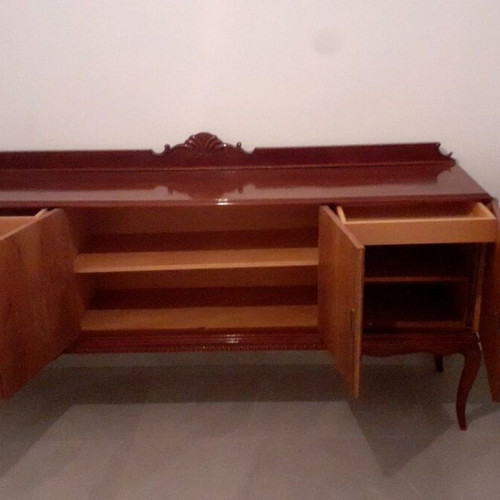 Handmade antique buffet with marquetry, 2.18x1.18x0.52 m