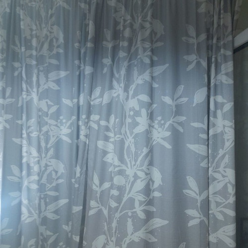 Curtains like new, 238×140 cm, light gray with white details